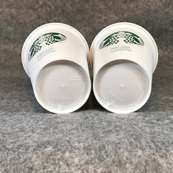 STARBUCKS Reusable Grande 16 OZ Plastic White Coffee Tea Hot Cups Mugs - Picture 8 of 10